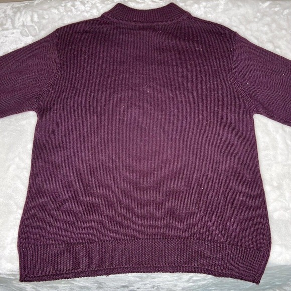 Alfred Dunner Purple Retro Floral Argyle Granny Wool Blend Knit Pullover Sweater - Picture 5 of 9